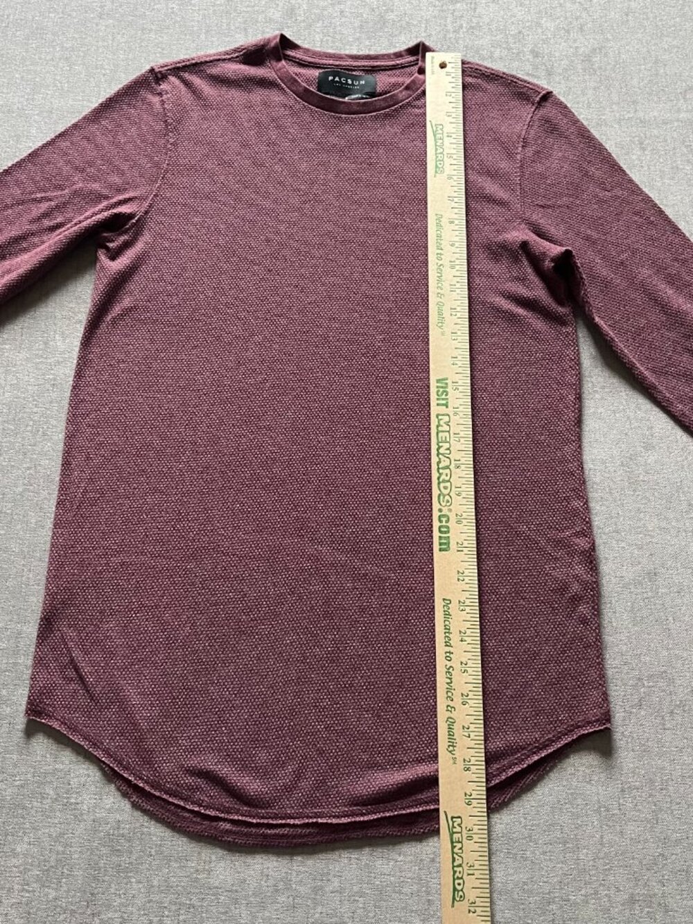 Pacsun Scallop Fit Thermal Long Sleeve T Shirt Men Small Red Cotton Blend Long - Picture 7 of 7